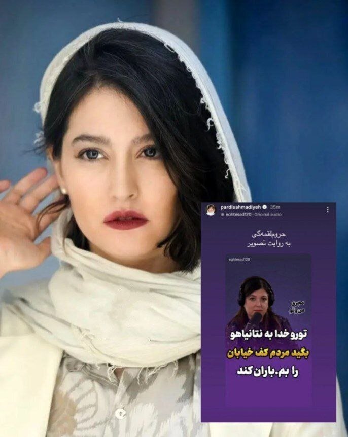 استوری کوبنده پردیس احمدیه خطاب به حرفهای مجری شبکه فارسیزبان: حراملقمهگی به روایت تصویر!