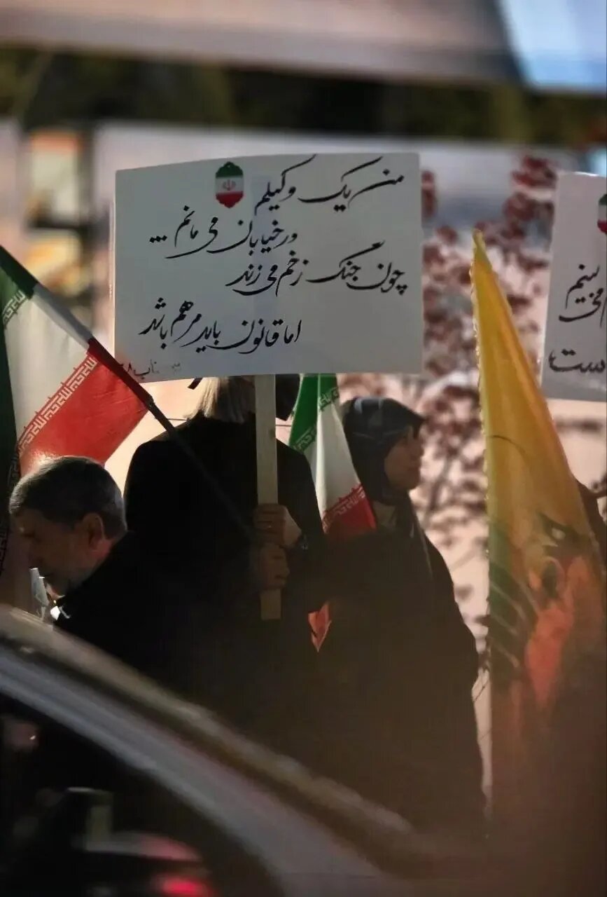 تصاویر حضور نمادین زنان تابلو به دست در میدان تجریش | ببینید