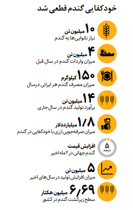 خودکفایی گندم در سال  ۱۴۰۵ | چقدر صرفه جویی ارزی صورت می‌گیرد؟