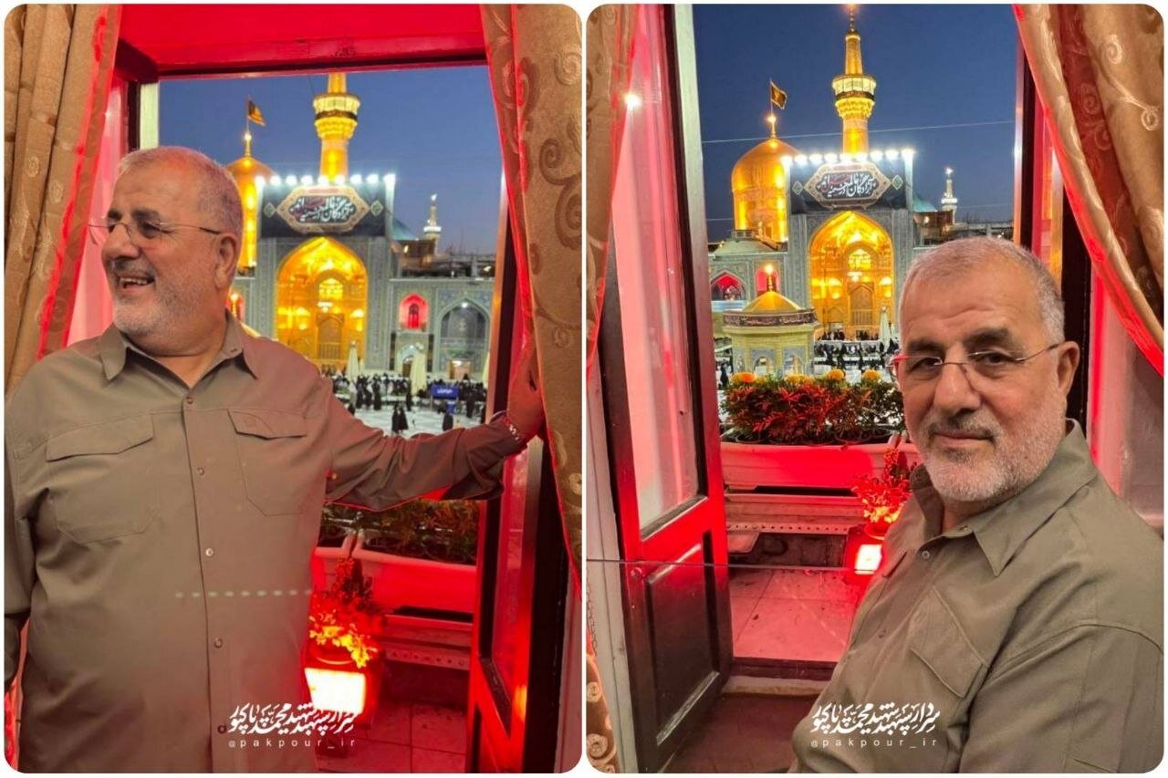 تصاویر تازه منتشر شده از شهید پاکپور در حرم مطهر امام رضا (ع)