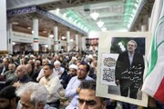 تصاویری از گلباران آرامگاه شهید لاریجانی در مراسم چهلم