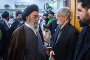از ناطق نوری تا علی مطهری در مراسم اربعین شهادت لاریجانی در قم | تصاویر
