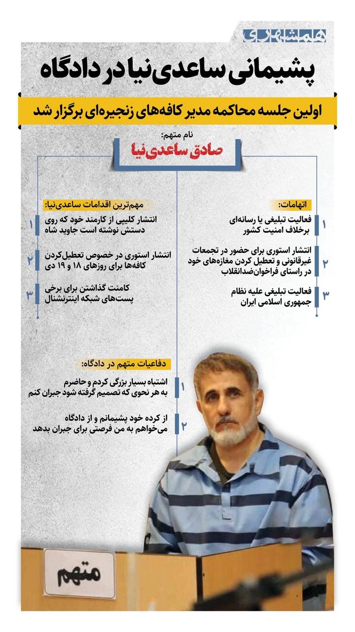 پشیمانی ساعدی نیا در دادگاه | اتهامات دقیق ساعدی نیا چیست؟