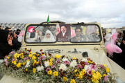 مراسم جشن پیوند ۱۱۰ زوج جان فدا در میدان آیینی امام حسین (ع)