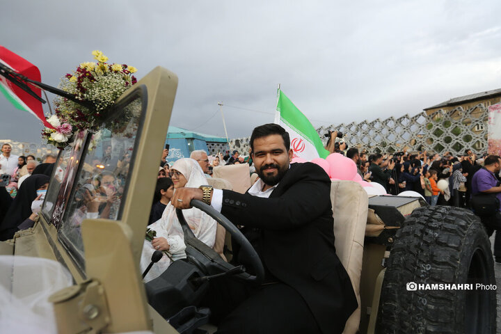مراسم جشن پیوند ۱۱۰ زوج جان فدا در میدان آیینی امام حسین (ع)