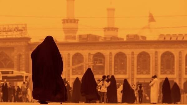 آسمان عراق نارنجی شد! تصاویر آخرالزمانی از بغداد و کربلا را ببینید