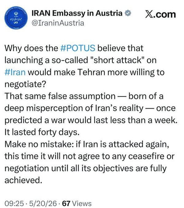 اولتیماتوم ایران؛ در صورت از سرگیری جنگ هیچ آتشبس و مذاکره ای را نمیپذیریم