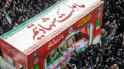تصویری از سردار سرلشکر عبداللهی فرمانده قرارگاه خاتم الانبیا در مراسم بزرگداشت شهدای جنگ تحمیلی