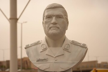 رونمایی از سردیس سردار شهید باقری در بزرگراه یادگار امام
