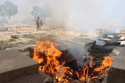 قبرستان تاریخی شیراز در آتش سوخت + تصاویر | کار ساده‌ای که انجام نشد
