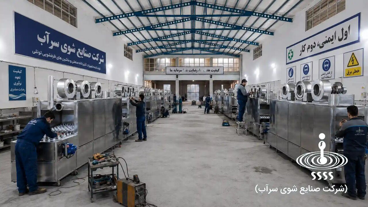 بزرگترین ماشین ظرفشویی صنعتی در حال ساخت (محیط کارخانه)