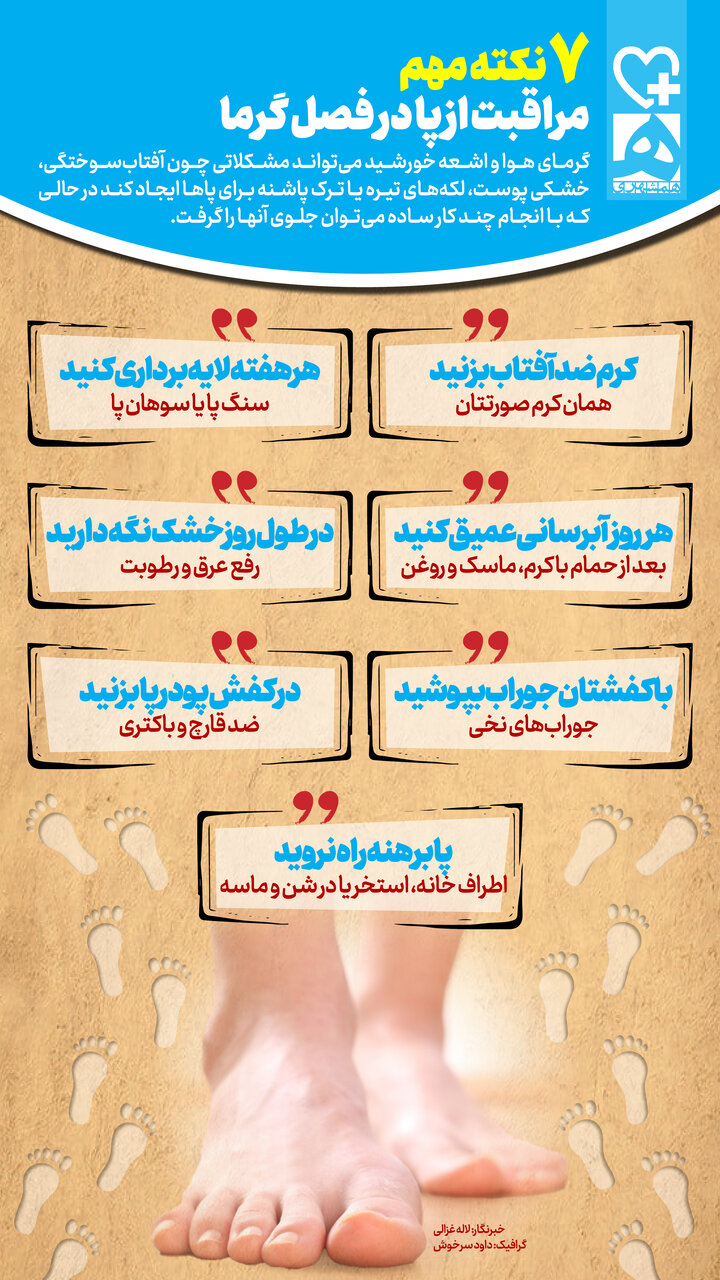 ۷ نکته مهم مراقبت از پا در فصل گرما