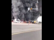 انفجار کامیون بعد از تصادف با ۲ دستگاه خودرو + ویدئو |‌ تصاویری از وضعیت محل حادثه