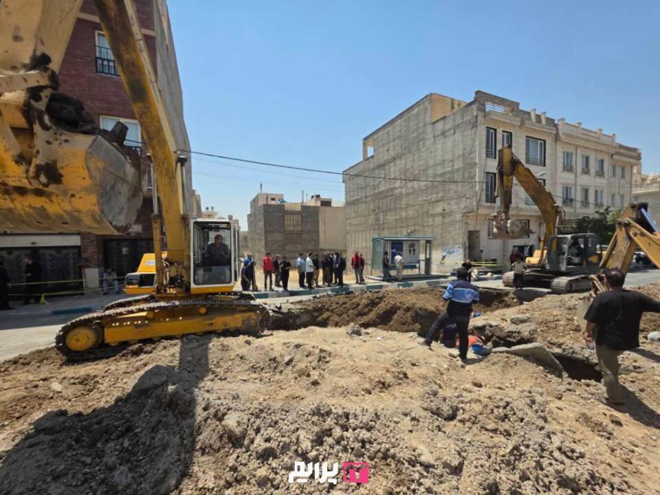 رفع نشست زمین در منطقه ۲۲/ معبر سروستان هشتم در حال بازگشایی است