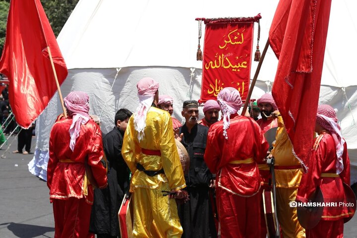 آیین خیمه سوزان عاشورا در چهارراه گلوبندک تهران