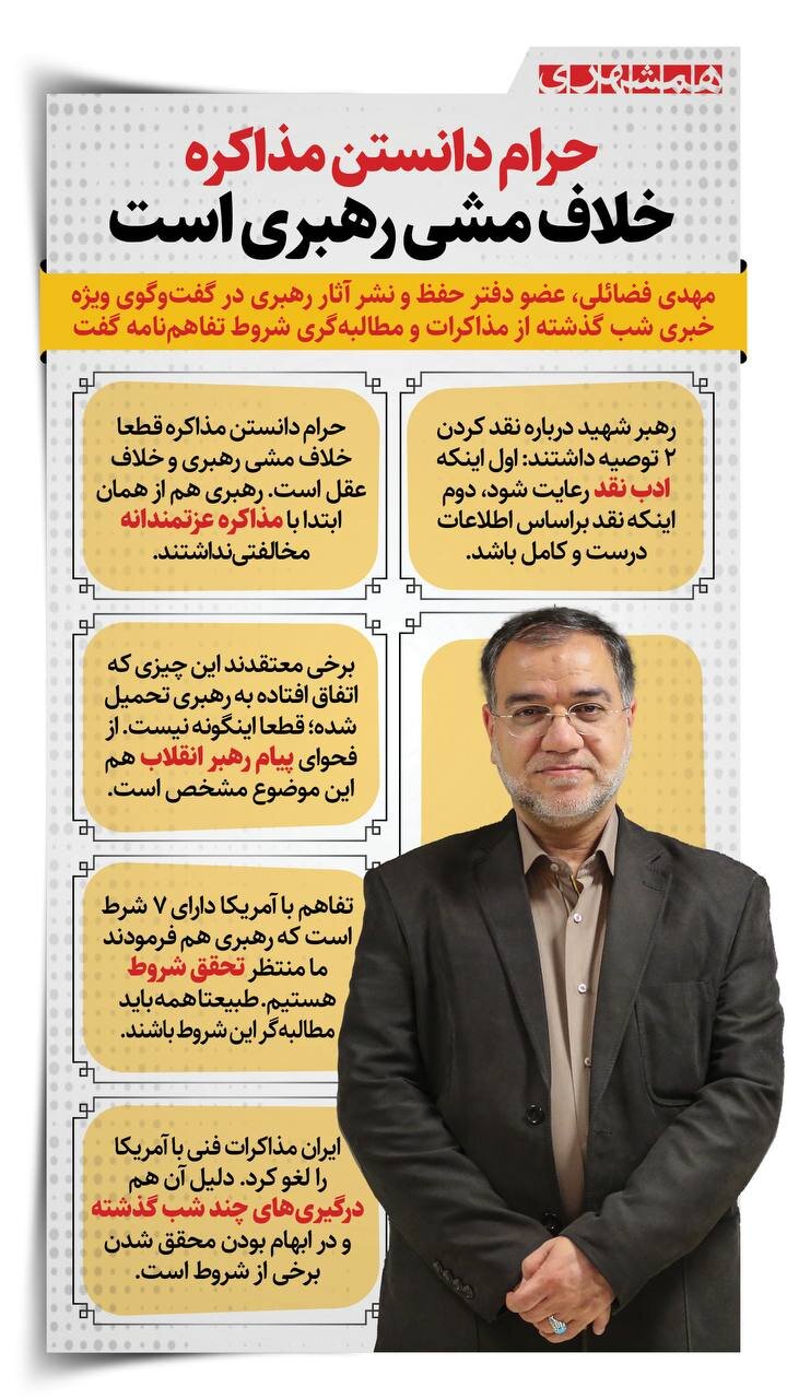 مهدی فضائلی: حرام دانستن مذاکره، خلاف مشی رهبری است! | ببینید