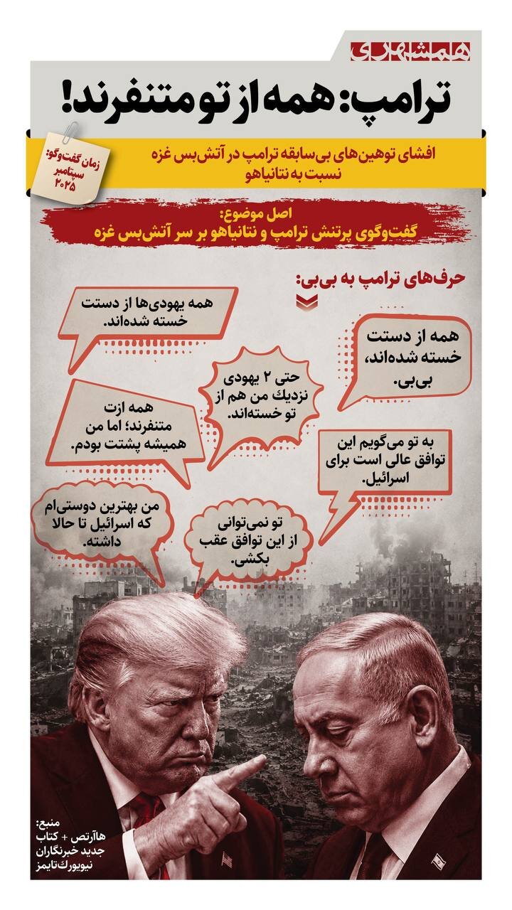 ترامپ: همه از تو متنفرند بی بی!