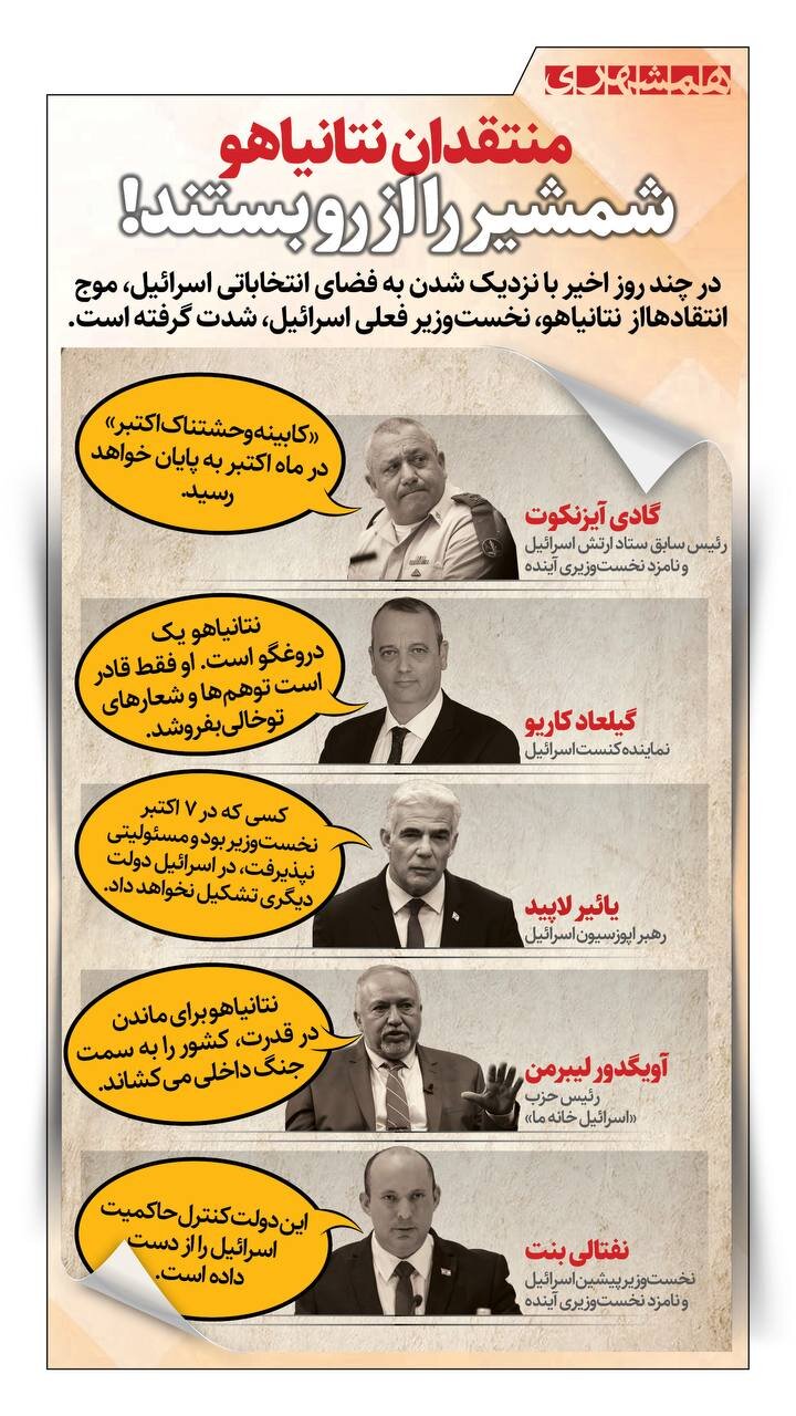 منتقدان نتانیاهو شمشیر را از رو بستند | ببینید
