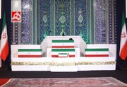 ورود پیکر مطهر رهبر شهید به مصلای تهران  ؛  نمایی از پیکر مطهر در مصلی + ویدیو