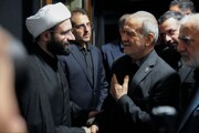 پزشکیان در مراسم روضه خانگی شهید علی لاریجانی + تصاویر