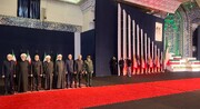 آخرین دیدار سران قوا با امام شهید انقلاب | حضور سران قوا در مراسم وداع با رهبر شهید  + فیلم