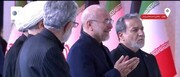 سوگواری و اشک فراوان رئیس مجلس در فراق رهبر شهید انقلاب اسلامی