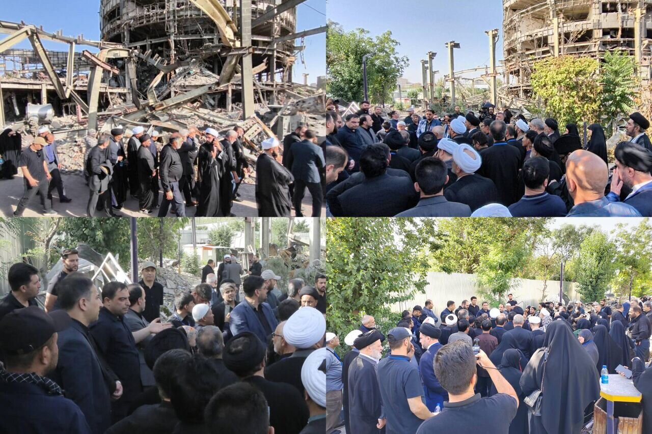 بازدید میهمانان خارجی آیین وداع از پژوهشگاه فضایی ایران+  تصاویر | این پژوهشگاه در جنگ اخیر آسیب جدی دید