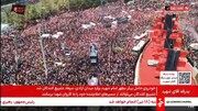 خودرو حمل پیکر رهبر شهید انقلاب در کنار نماد سفینة النجاة | ویدئو