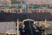 تصاویر هوایی از سیل خروشان جمعیت نمازگزار بر پیکر رهبر شهید