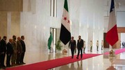 استقبال جولانی از ماکرون در کاخ ریاست‌جمهوری دمشق+ تصاویر