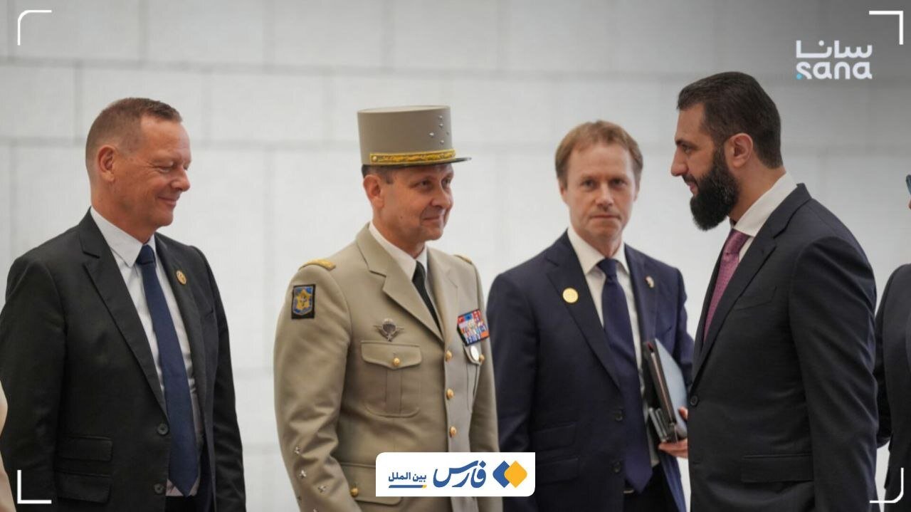 استقبال جولانی از ماکرون در کاخ ریاست‌جمهوری دمشق+ تصاویر