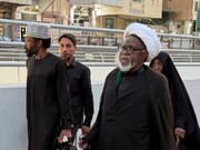 تصویری از شیخ ابراهیم زکزاکی و همسرش در بین عزاداران رهبر شهید در نجف