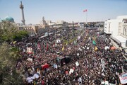 اولین تصاویر هوایی از دریای جمعیت عزادار رهبر شهید در نجف + ویدئو