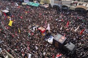 حضور پرتعداد مقامات عراق در مراسم تشییع امام شهید در نجف + تصاویر