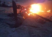 اولین تصاویر از پهپاد سرنگون‌شده در خورموج استان بوشهر