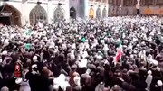 زیر بیرق «یا اباعبدالله» | بدرقه پیکر رهبر شهید بر دستان مردم