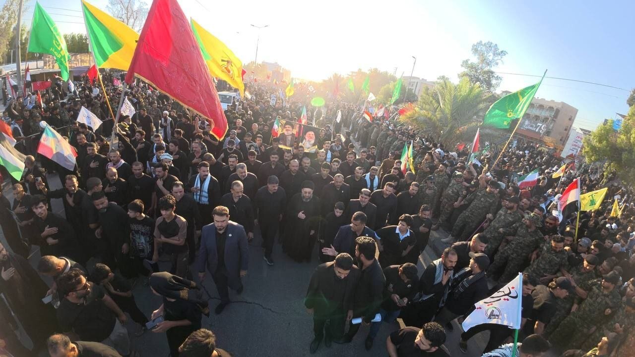 حضور سید عمار حکیم در مراسم تشییع آقای شهید ایران + عکس