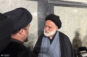 سیدحسن خمینی و  سیدمصطفی خامنه‌ای در مراسم بزرگداشت رهبر شهید + تصاویر