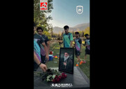 تصاویر تیم فوتبالی که یاد رهبر شهید را گرامی داشتند + ویدئو