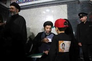 علم الهدی و حدادعادل در کنار فرزندان رهبر شهید در سومین شب بزرگداشت + تصاویر