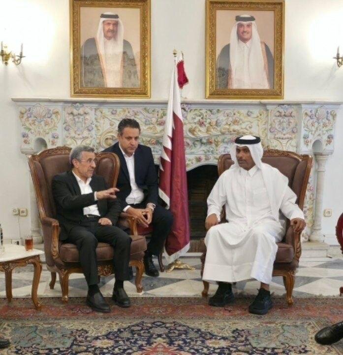 Mahmoud Ahmadinejad visited the Qatari embassy in Tehran