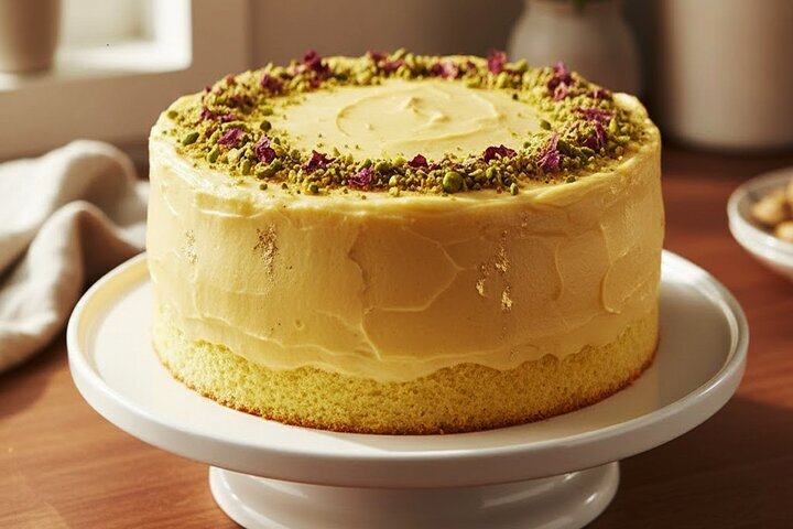 طرز تهیه کیک زعفرانی با ماست در خانه + ترفندها