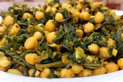 خوراک خوشمزه و اقتصادی با نخود و اسفناج