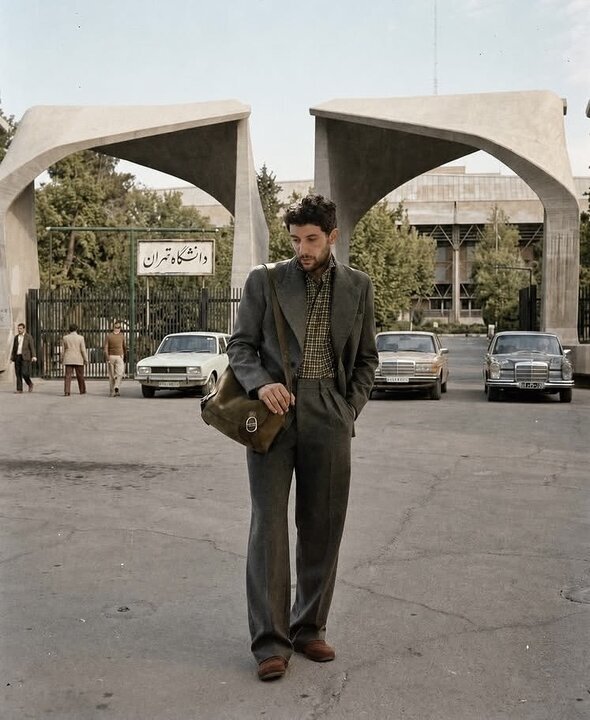 اسم واقعی مردی که با این کت و شلوار و پیراهن چهارخانه در ایران جنجال به پا کرد