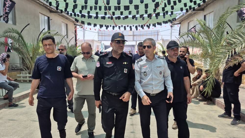 پشتیبانی از زائران حسینی با همراهی آتش نشانان
