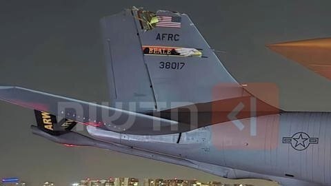 Damaged US tanker plane returns to US from Israel