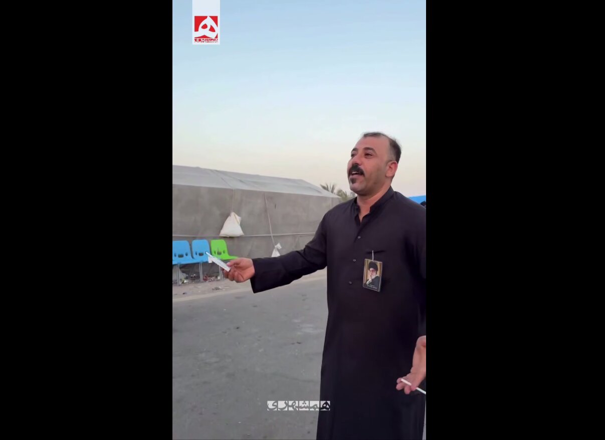 نذر سیگار برای زائران کربلا در مسیر اربعین! | ویدئو