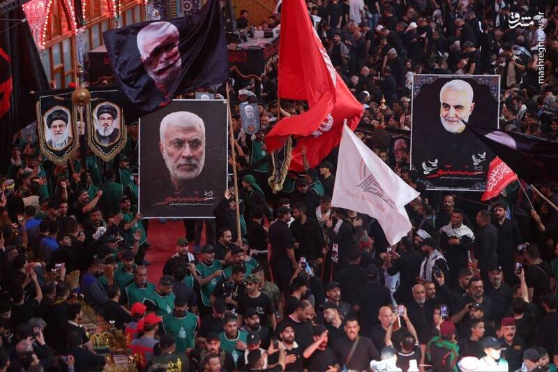 تصاویر رهبر شهید و فرماندهان مقاومت در حرم سیدالشهدا (ع)