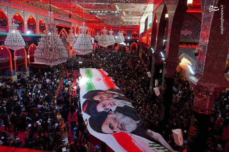 تصاویر رهبر شهید و فرماندهان مقاومت در حرم سیدالشهدا (ع)
