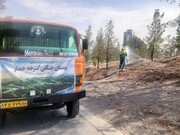 طرح ویژه آبیاری در بوستان ۶۰۰ هکتاری سرخه حصار